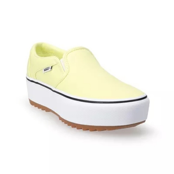 Converse Shoes - New In Box! Yellow Vans Asher Platform ST Slip-on Canvas Shoes